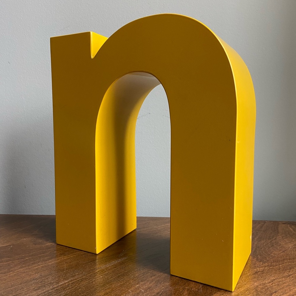 Vibrant Yellow Minimalist Sculpture Art